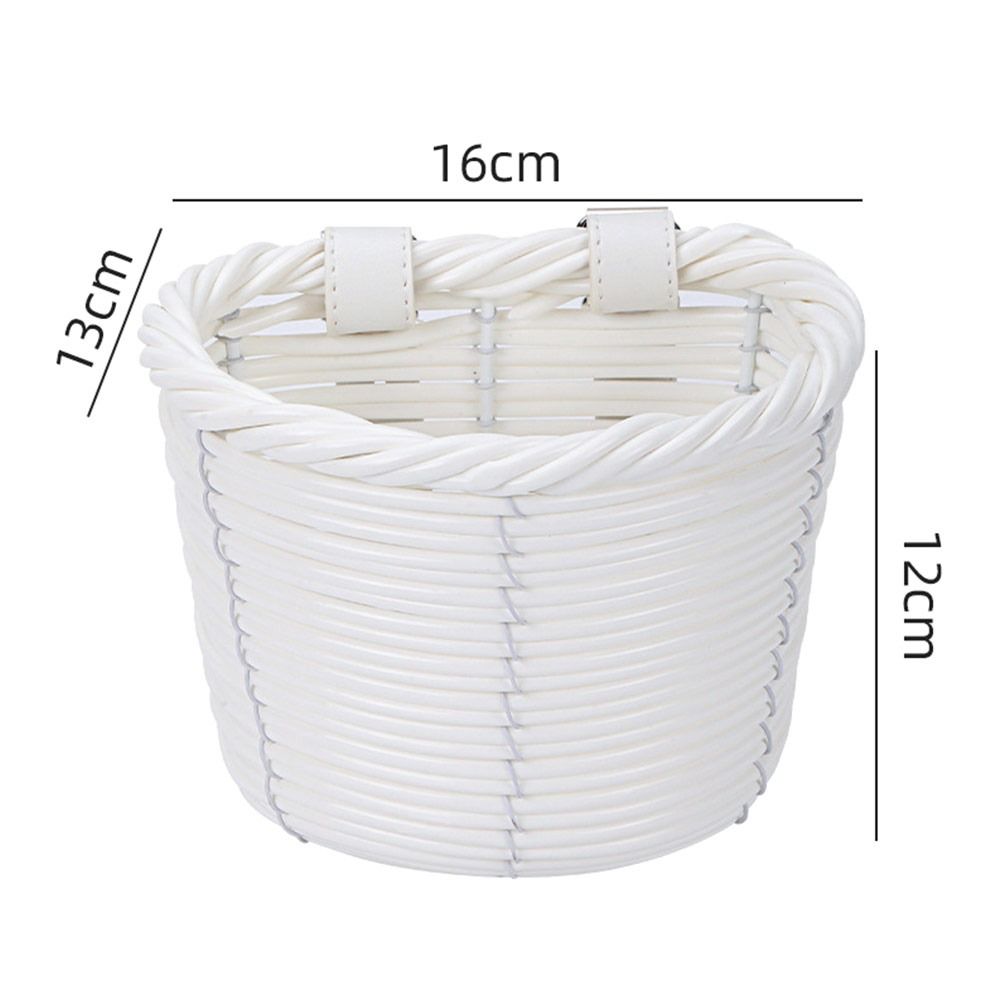 Plastic Front Handle Carrier Retro Woven Children's Bicycle Scooter Basket Front Riding Basket