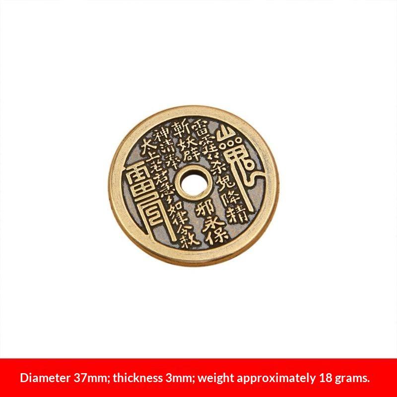 Solid Brass Chinese Feng Shui Lucky Coins With Engraved Patterns For Home Decor Collection Gifting