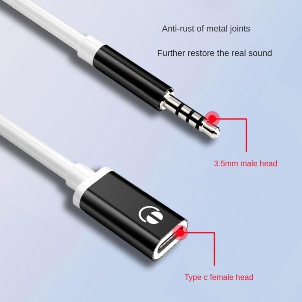 2Pcs Headphone Jack Adapter, 3.5mm Male to TypeC Female Audio Cable Cord, USB C to Aux Audio, Compatible with MP3 Players, Laptops, Smartphone (Silver