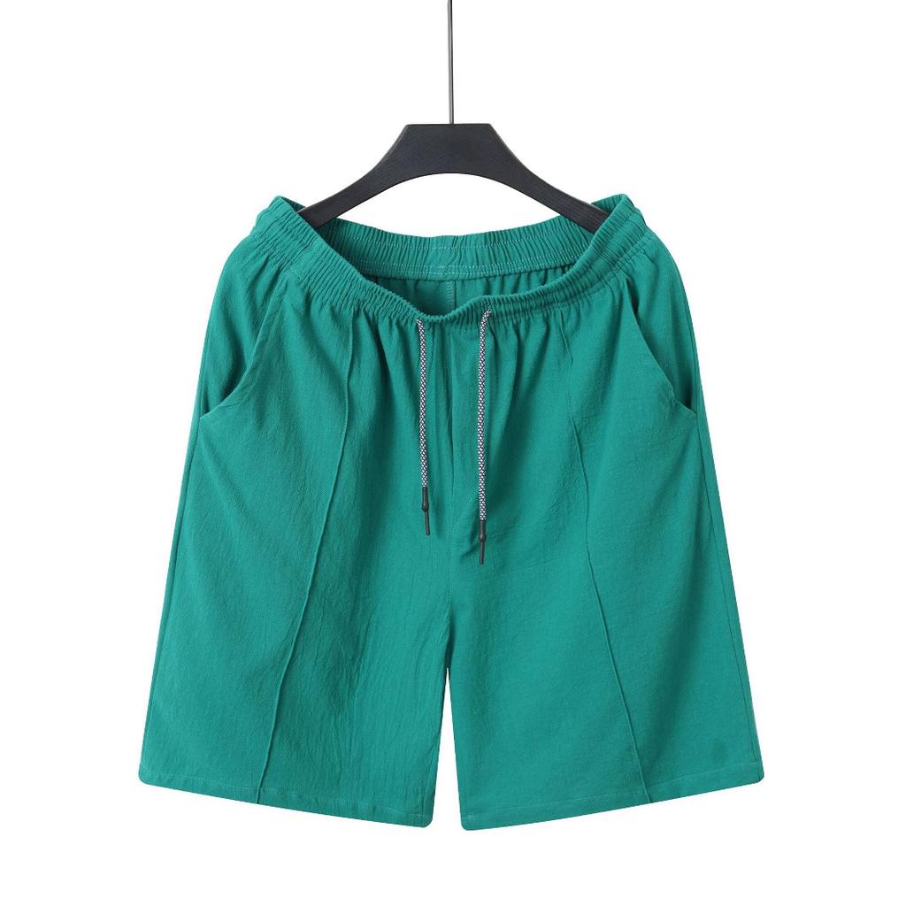 Summer Men'S Work Shorts Linen Drawstring Pants Men'S Beach Shorts Mens