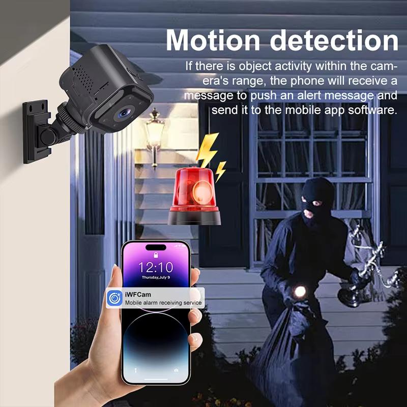 Mini Telecamera WiFi 1080P 960mAh Visualizzazione Remota Allarme Sonoro Visione Notturna Standby Ultra Lungo Rilevamento Mobile Telecamera di Sicurezza Per Ciclismo 2025