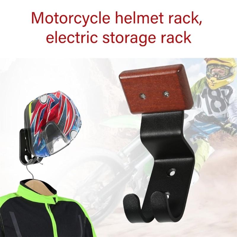 Sturdy Motorcycle Helmets and Jackets Storage Shelf Wall Display Rack with Utility Hooks for Home and Showrooms Use 2pcs