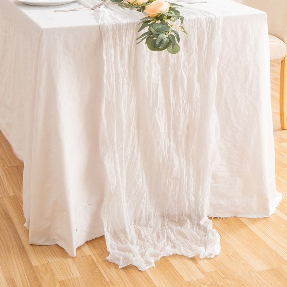 Runner da Tavola in Garza 90x400cm Runner da Tavola in Fibra di Poliestere Decorazione Matrimonio