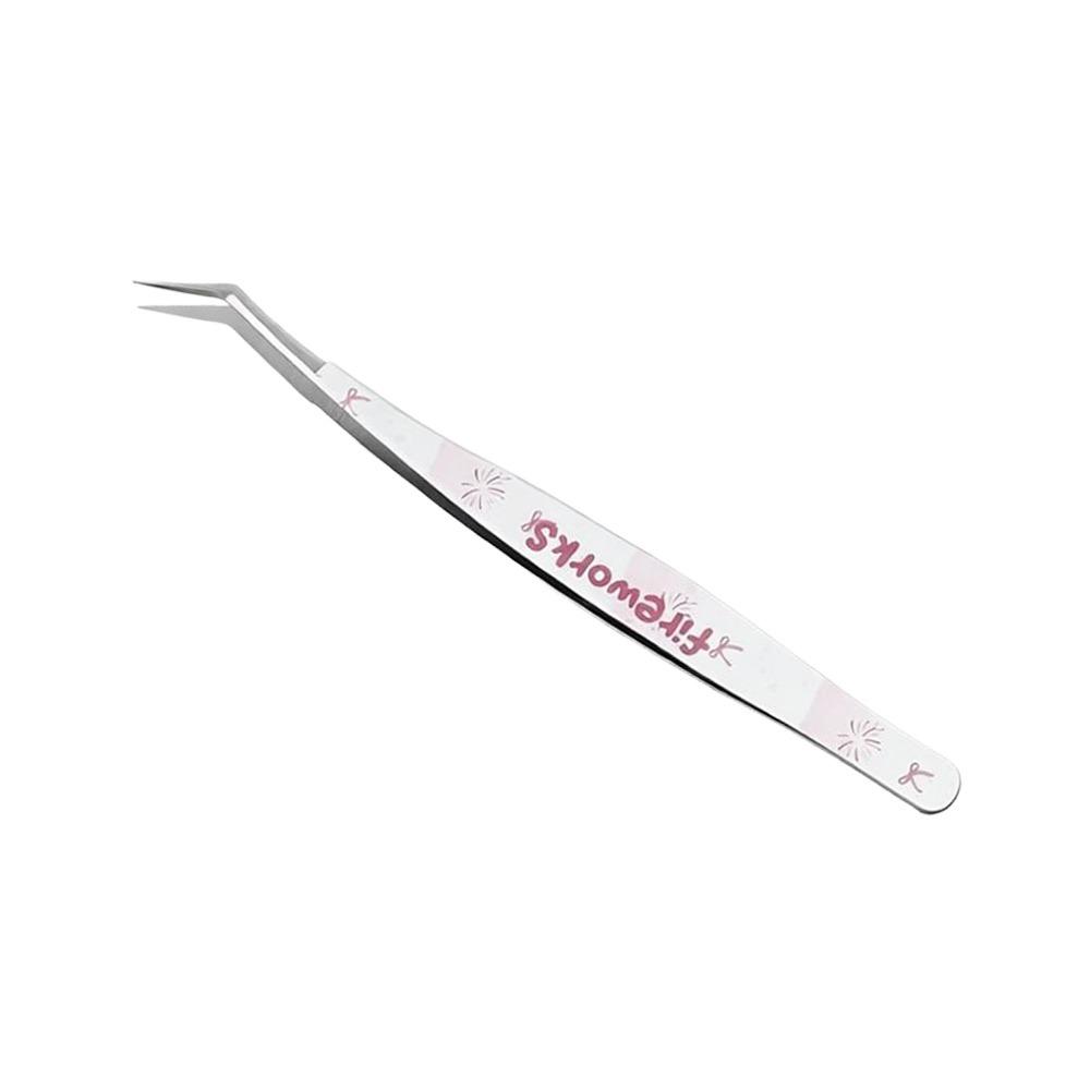 High Precision False Eyelash Tweezers Stainless Steel Eyelash Curler Beauty Makeup Tools Fireworks