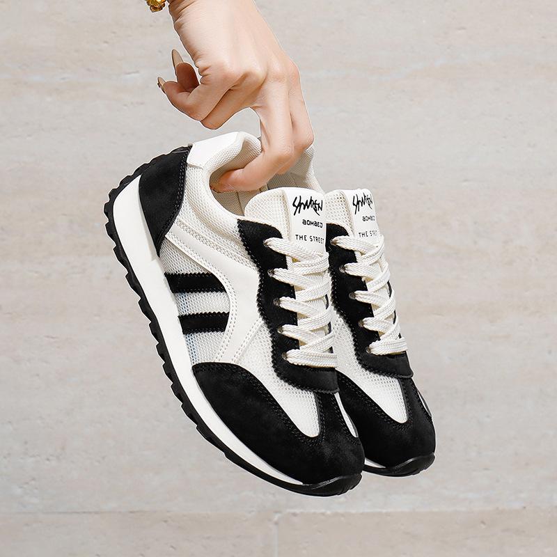 Ins Koreanische neue Damen 2025 Sommer Lauf atmungsaktive Sneaker Outdoor dicker Boden erhöhend Freizeitschuhe