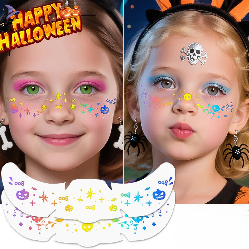 Halloween Face Sticker Simulated Freckle Tattoo Sticker Waterproof Cartoon Children'S Cute Makeup Sticker