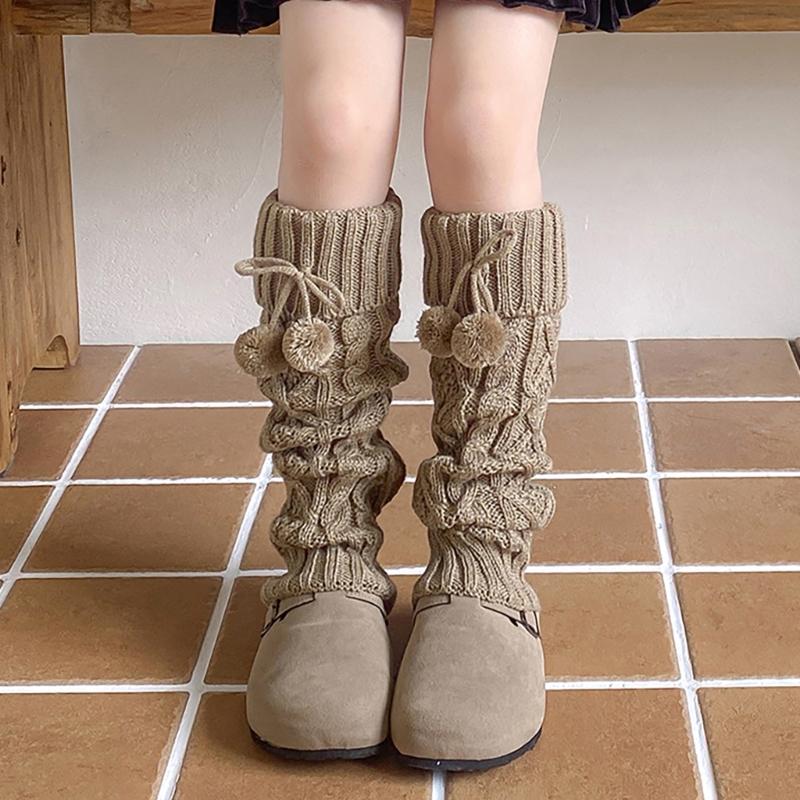 Girls Socks Spring Fall Korean Flipped Calf Sleeve Children Warm Autumn Winter Piled Socks Twisted Sock Sleeve