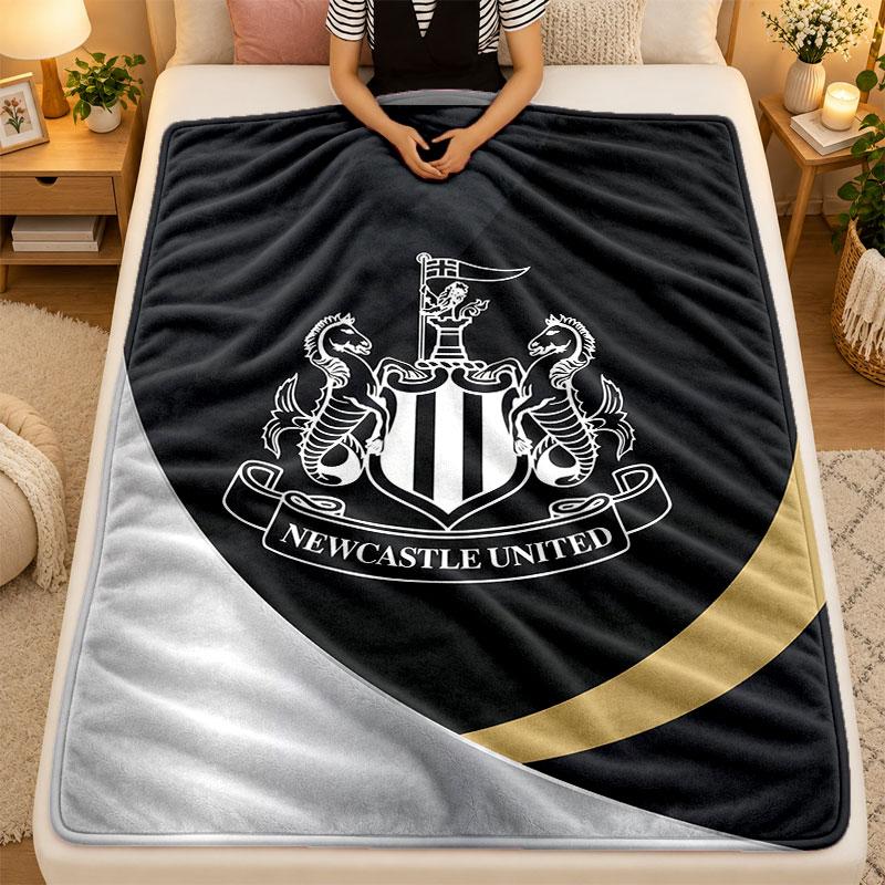 Coperta di Flanella Newcastle United Calcio Calda Morbida Plaid per Uso Interno Divano Letto Soggiorno