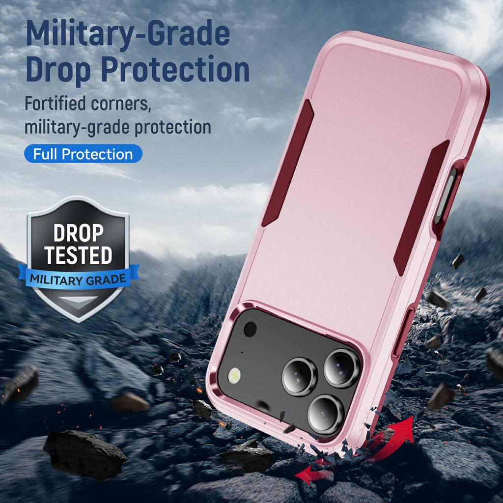 For iPhone 17 Pro Max Case PC+TPU Military Grade Drop Protective Phone Cover