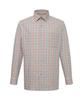 DAKS SHIRTS Cotton Blend Small Check Shirt Regular Fit Beige_Dla2Shcl411I1