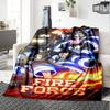 Fire Force Print Flannel Blanket High Quality Warm Comfortable Cover for All Seasons Perfect for Gifts Home Decor