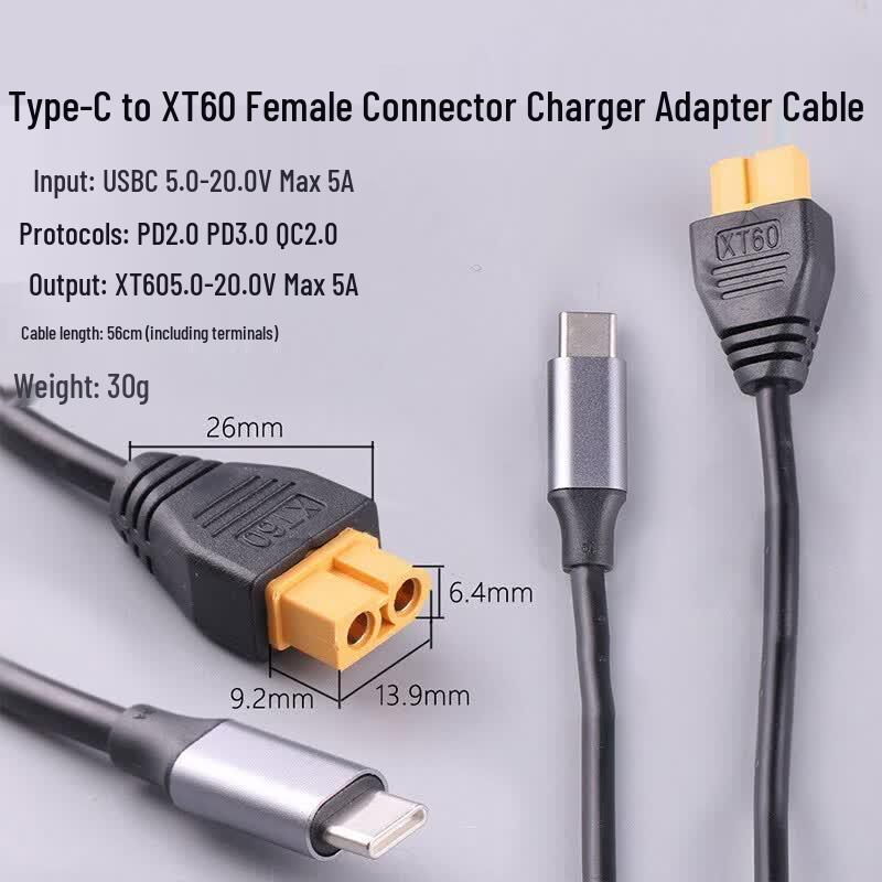 HOTA Type-C to XT60 Charger Adapter Cable
