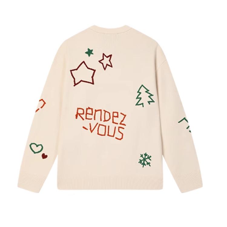 New FILA X Études Sweater Unisex Sugar Sand White F11U516401F-IV