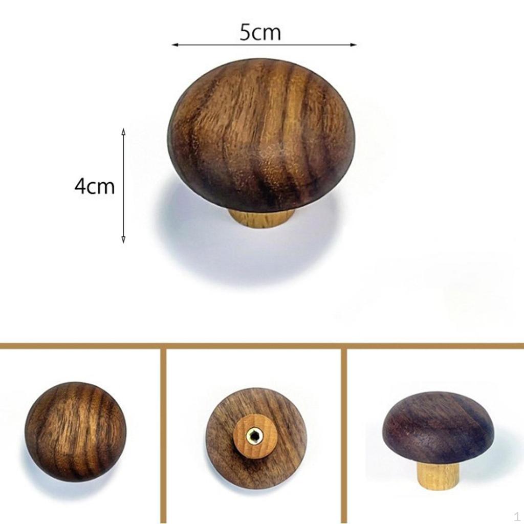 4 Pieces Wall Mounted Wooden Hooks Cabinet Knobs Lightweight Wood Handles Door for