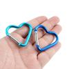 1 Pcs Heart-shaped Aluminum Carabiner Key Chain Clip Outdoor Keyring Hook Water Bottle Hanging Buckle Travel Kit Accessories