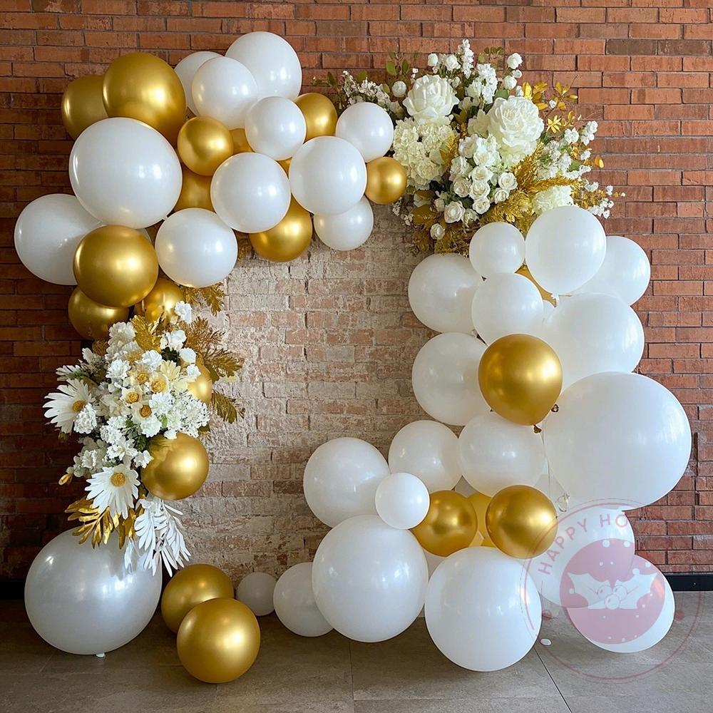 5inch-36inch White Gold Silver Metallic Chrome Balloons Wedding Happy Birthday Party Decoration Valentine's Day Globos Ballon