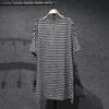 T-shirt Women Plus Size Striped T-Shirt Fit V-Neck Casual Large Size Loose Pullover Short-sleeved Tops