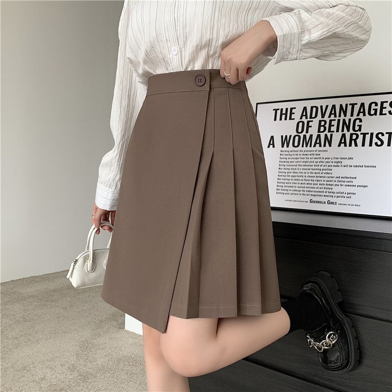 Elegant Pleated Skirt for Women's Formal Occasions High Waist A Line Skirts