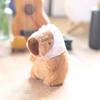 Charming White Capybara Plush Toy Soft Key Ring Cute Decorative Doll Keychain
