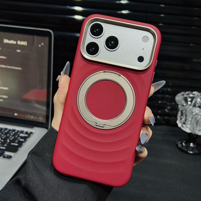 Magnetic Phone Case With 360 Rotating Kickstand IPhone 17 Pro Max 16 15 14 Plus Shockproof Frosted Acrylic Cover