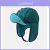 Gorro de Inverno Fofo Bordado de Veludo Quente com Abas para Orelhas para Homens Mulheres Outdoor