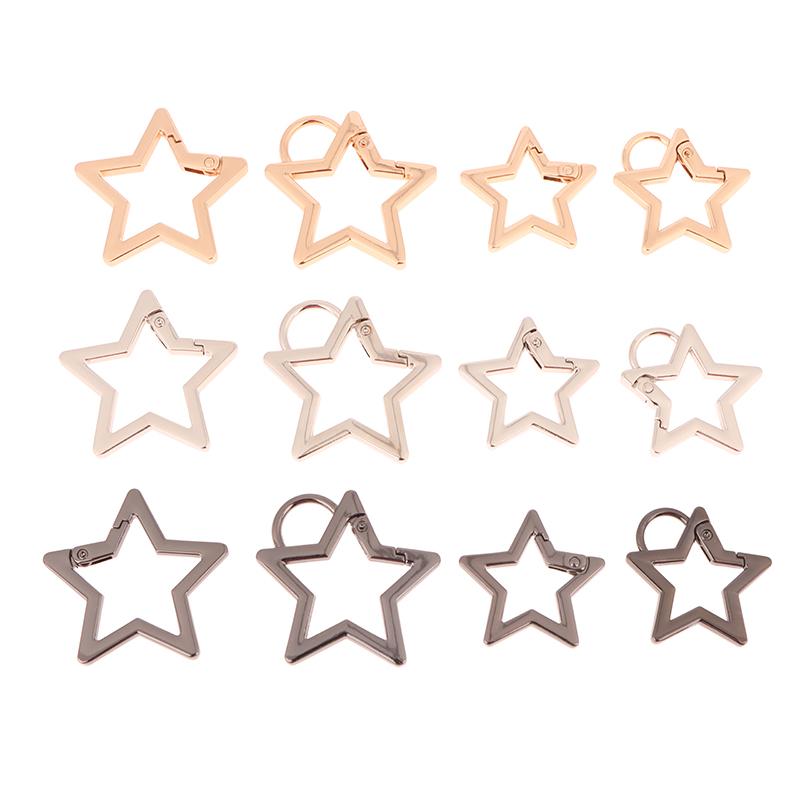 Hollow Star Shaped Spring Clasp Metal Carabiner Keychain Bag Clip Hook Dog Chain Buckle Connector Diy Jewelry Making Accessories