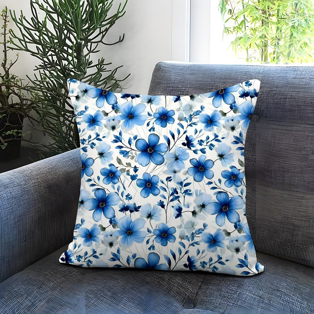 Flowers and plants Cushion Cover Comfortable Reversible Pillow Cover Ideal for Car Sofa Bedroom Beyond