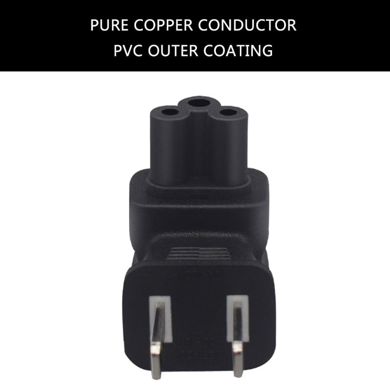 US Standard Outlets 1-15P to IEC320 C5 Connection Power Plug Adapter PVC Component for Electronics