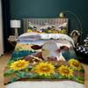 Sunflower Duvet Cover Set Sunflower Cow Bedding Set Microfiber Western Farmhouse Pastoral Scenery Flower Queen King Quilt Cover Tool