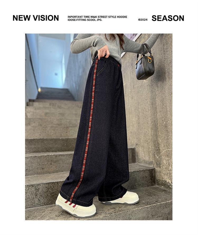 2025 Dívčí zimní kalhoty s fleecovou podšívkou: Silné džíny se širokými nohavicemi pro velké děti