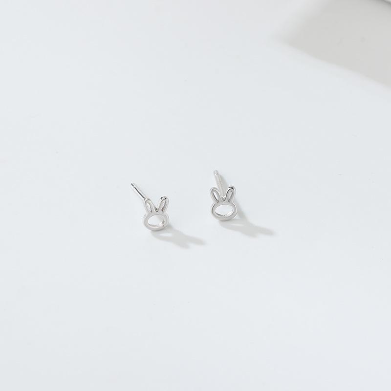 Korean Style S925 Sterling Silver Star & Moon Stud Earrings for Women