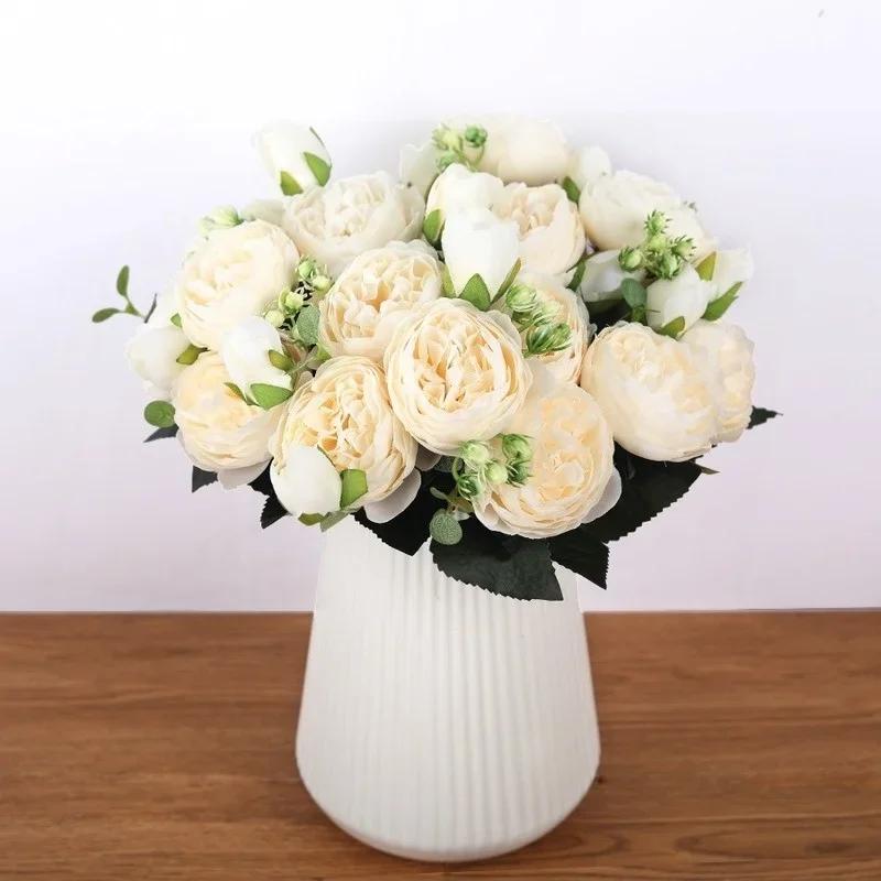 Fiore Artificiale Accessori per Fotografia di Matrimonio Decorazione Casa Nordica 30cm Rosa Persiana Finta Estetico Accessori Giardino delle Fate