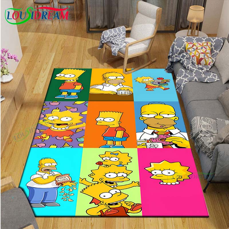 Hot Cartoon TV Role Printed Carpet Outdoor Rug Area Rug Non-slip Carpet Bedroom Decor Carpet for The-A-Simpsons Room Gift