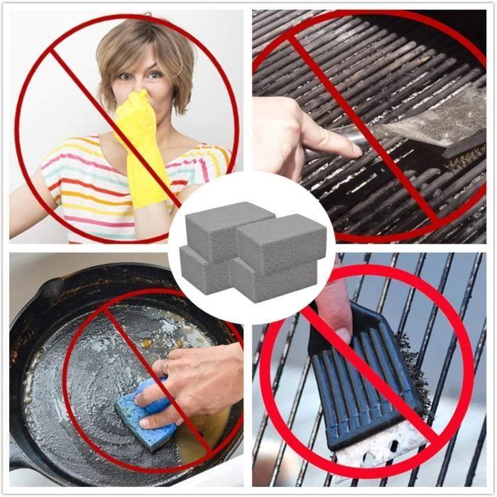 4er Set Ökologischer Bimsstein Grillreiniger, Wiederverwendbarer Grillstein Reiniger Bimsstein zum Reinigen von Grill A348