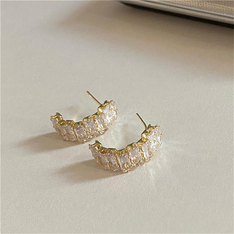 New Black Bowknot Cubic Zirconia Stud Earring Square Bow Earrings For Women Fashion Jewelry Gifts