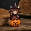 Halloween Party Supplies 2Pcs Highland Cow Witch Ornament, Resin Figurine with Hat Pumpkin Broom Fall Seasonal Displays & Skull, Cute Farmhouse