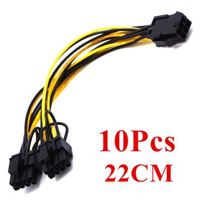 10x PCI Express 6 Pin Female To Dual 8pin Male PCIE GPU Card Power Cable Adapter