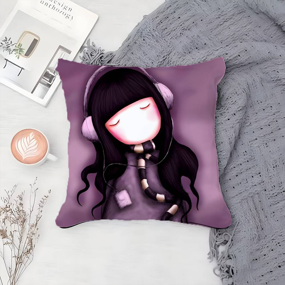 

Beautiful Cute Girl S-Santoro Gorjuss-MT Pillow Case Printing Pillowcase Living Room Sofa Cushion Cover Bedroom Room Decor 12x12Inch