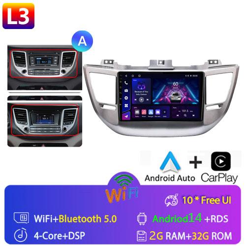 Fortress Voice Wireless CarPlay Android Auto Radio for Hyundai IX35 Tucson 3 2015 - 2018 4G Car Multimedia GPS 2din