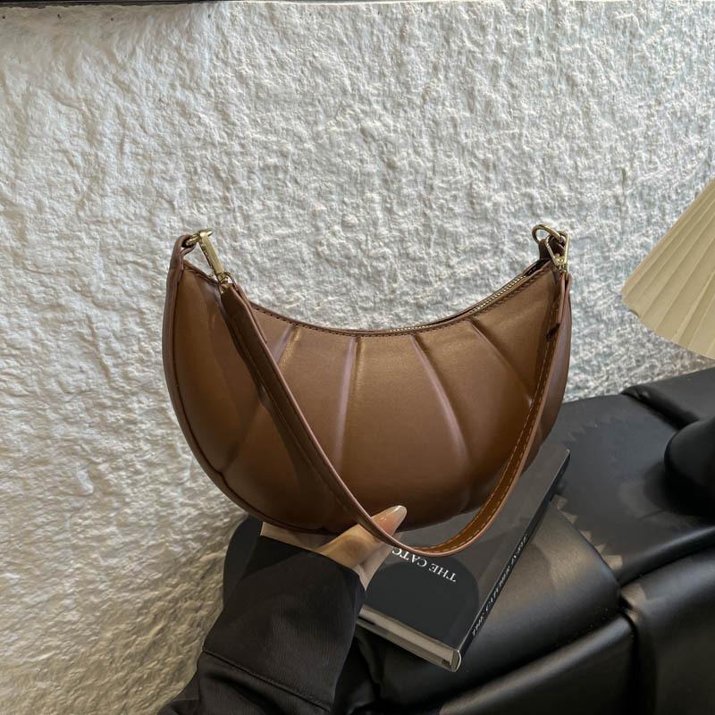 Light Luxury Portable Crescent Bag Women's Bag Autumn New Splicing Shoulder Bag Commuter Armpit Bag
