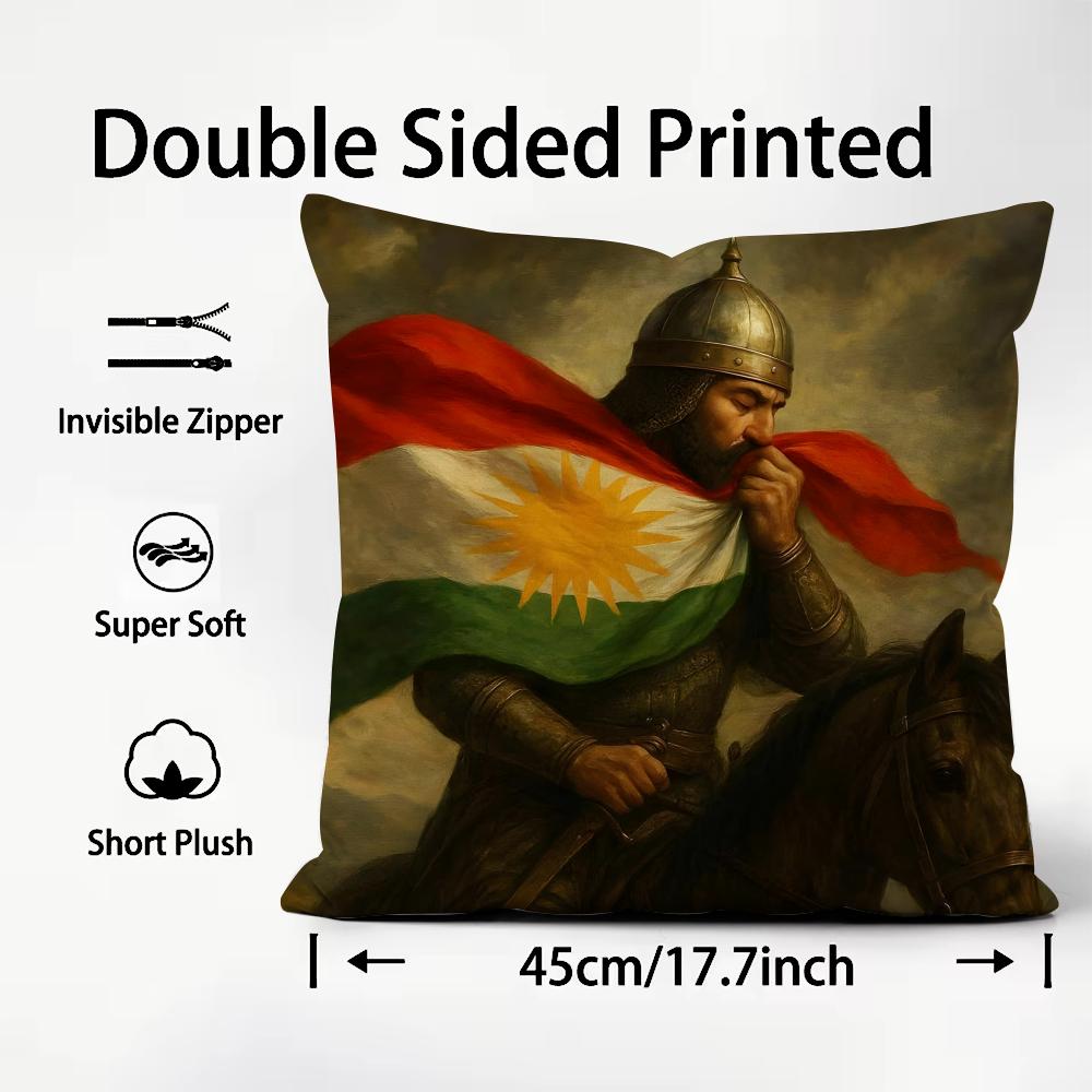 

Kurdistan Hot Cushion Cover Plush Fabric Soft DoubleSided Printed Sofa Warm Winter Home Child Gift Pillow Case 30x30cm