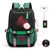 Trend Printing Student Casual Schoolbag Contrasting Color Neutral USB Backpack