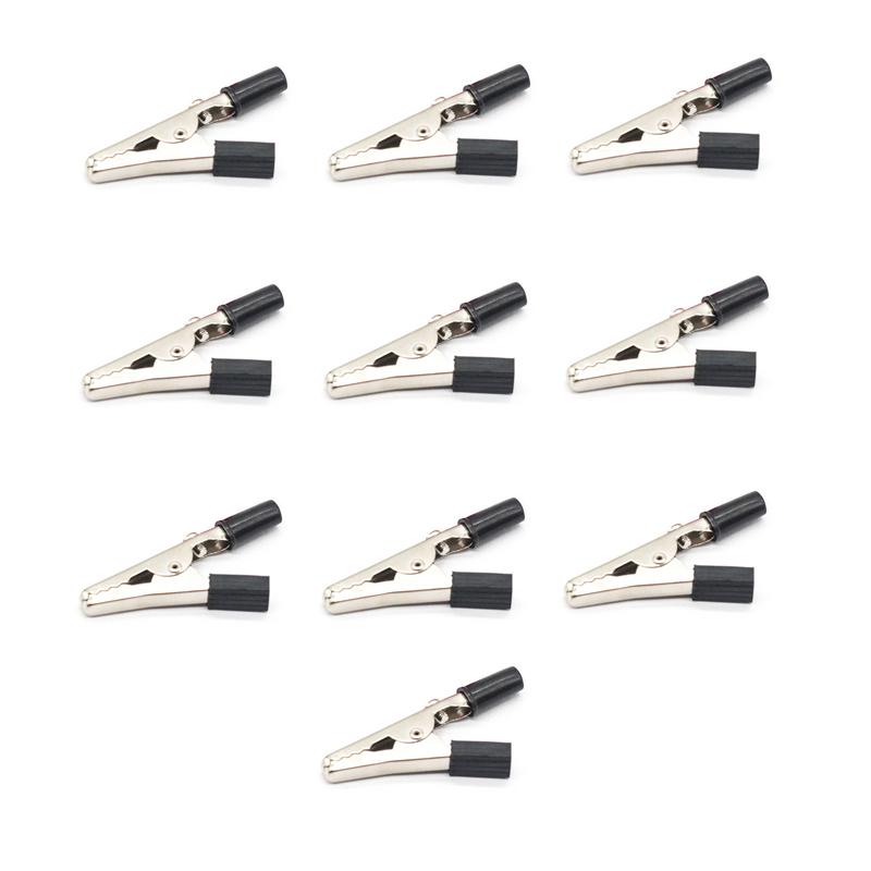 10Pcs Metal Alligator Clips Test Clips Electronic Product Test Clips Electrostatic Ground Wire Repair Work Alligator Clip