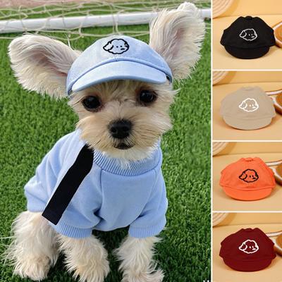 Cappello di protezione solare per cani con fori per le orecchie, berretto da baseball per cani, cappello in tela per animali domestici, visiera per animali domestici all'aperto per foto, feste di cosplay
