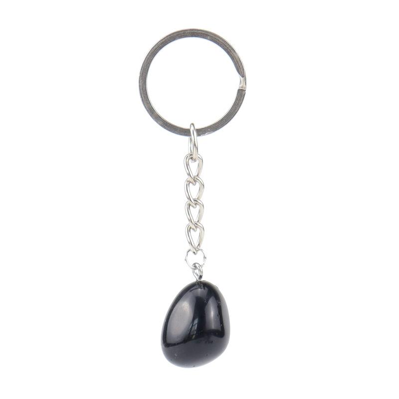 Natural Stone Irregular Stone Agate Crystal Keychain Pendant Bag Buckle Key Chain K02