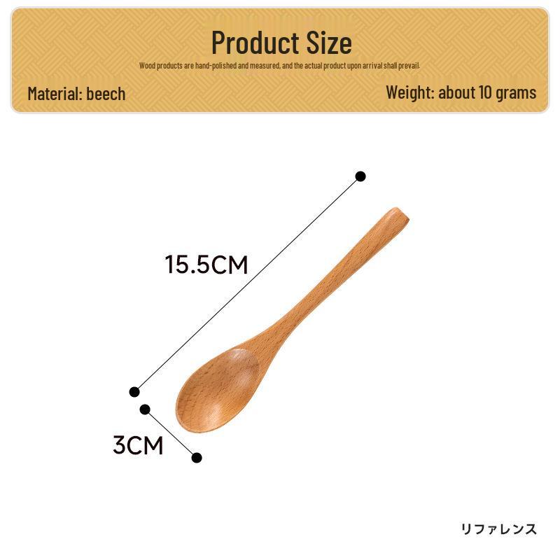 Mukbang Japanese Nanmu Wooden Spoon - Long-Handled Large Rice and Ramen Spoon
