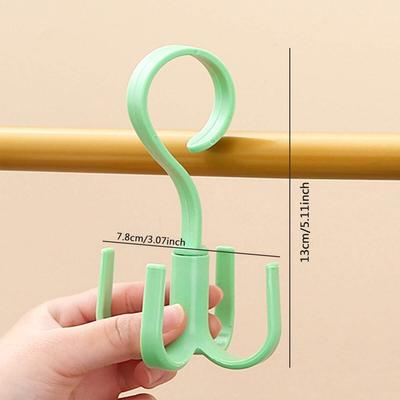 1 Creative Multifunctional Rotating Four Claw Hook for Clothes, Hats, Scarves, Wardrobes, Storage Racks, Doorways