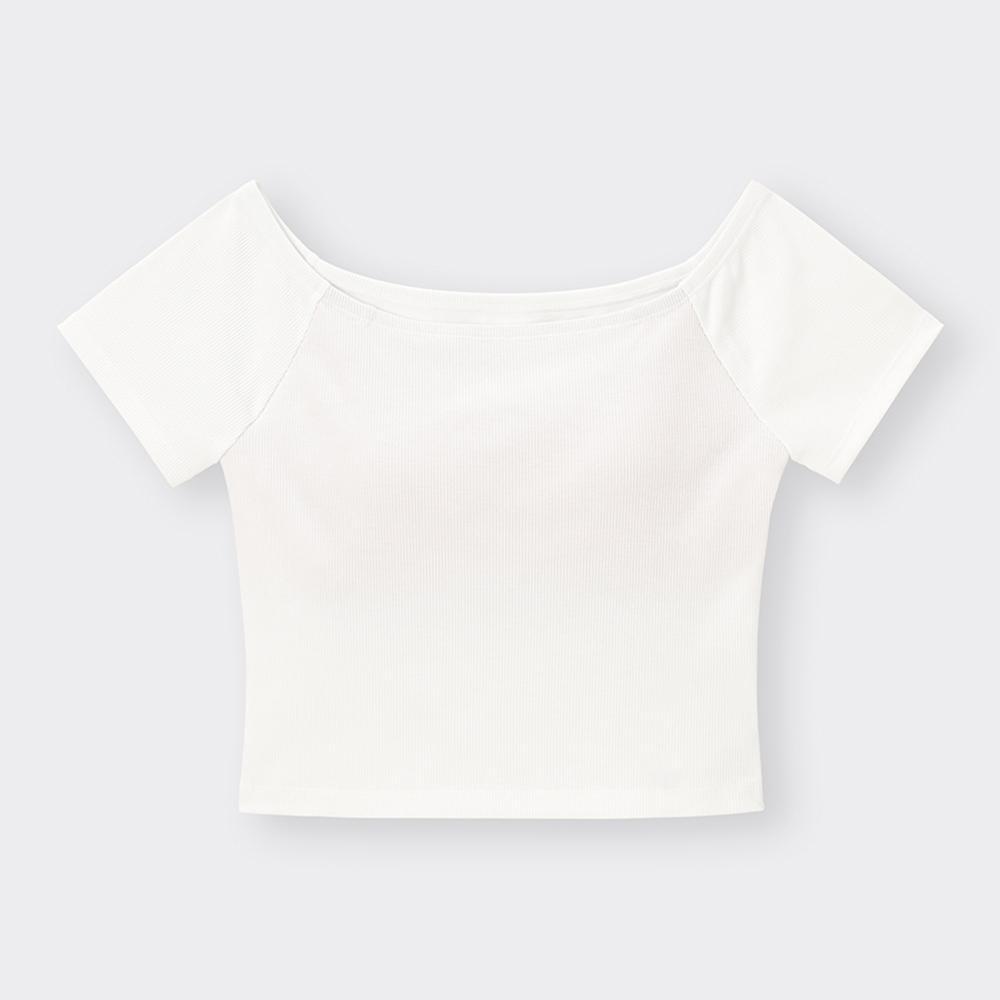 

Укороченная футболка с открытыми плечами и короткими рукавами GU by Uniqlo Bra Feel