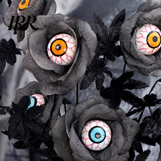 Artificial Halloween Branch Eyeball Flower Stem, Rose Floral Pick with Eyeball, Festive Accents Gothic Black Branches for Vase, Home Indoor