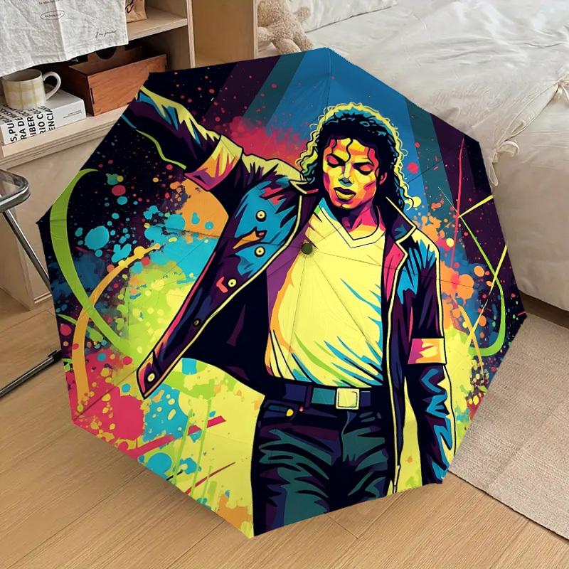 

1pc Michael Jackson Dance Icon Automatic Folding Umbrella, Portable Collapsible Design, Casual Outdoor Accessory L1127120